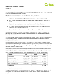 Delivery pricing for irrigation &ndash; Summary We maintain a specific