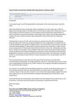 Text of email received from OnSide after Data Swarm in