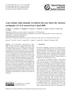 A pre seismic radio anomaly revealed in the area where the Abruzzo