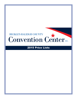 2015 Price Lists - Beckley-Raleigh County Convention Center