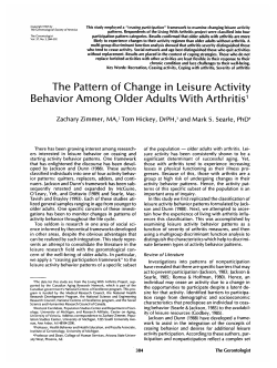 The Pattern of Change in Leisure Activity
