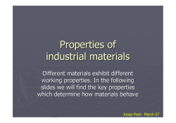 Properties of industrial materials