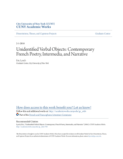 Contemporary French Poetry, Intermedia, and Narrative