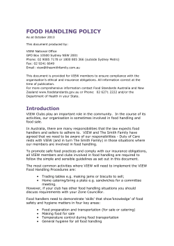 food handling policy - VIEW Clubs of Australia