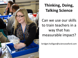Thinking, Doing, Talking Science - UK Association for Science and