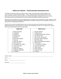 G and T Parent Nomination &ndash; Middle