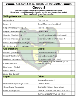 Teachers Printables: School Supply Checklist