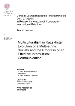 Multiculturalism in Kazakhstan: Evolution of a Multi