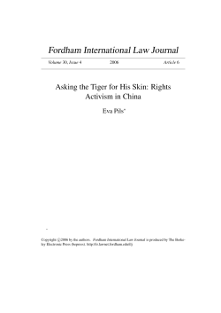 Asking the Tiger for His Skin: Rights Activism in China