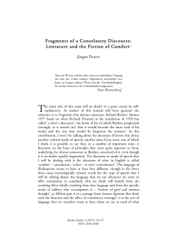 Fragments of a Consolatory Discourse