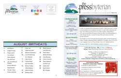 august birthdays - First Presbyterian Church