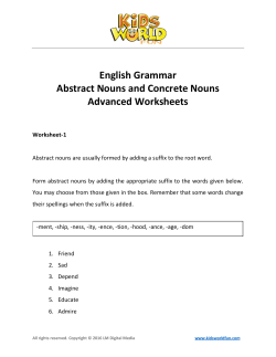 English Grammar Abstract Nouns and Concrete Nouns Advanced