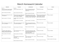 March Homework Calendar