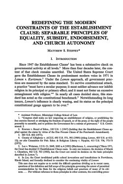 Redefining the Modern Constraints of the Establishment Clause