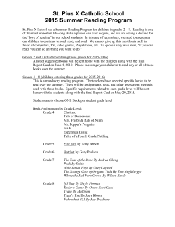 Dear Parents - St. Pius X Catholic School