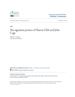 The signature poetics of Sharon Olds and John Cage