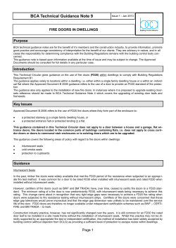 FIRE DOORS IN DWELLINGS