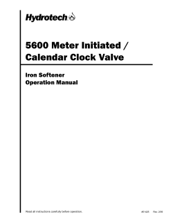 5600 Meter Initiated / Calendar Clock Valve