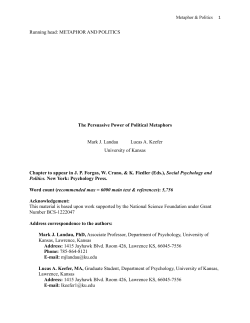 Running head: METAPHOR AND POLITICS The Persuasive Power