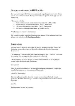 Structure requirements for IJBCB articles