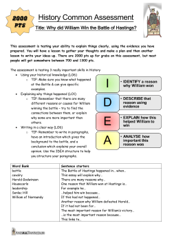 Title: Why did William Win the Battle of Hastings?