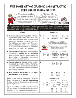 Bare Bones Method of Adding and Subtracting