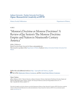 Monroe`s Doctrine or Monroe Doctrines? A Review of