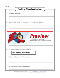 Thinking About Adjectives - Super Teacher Worksheets