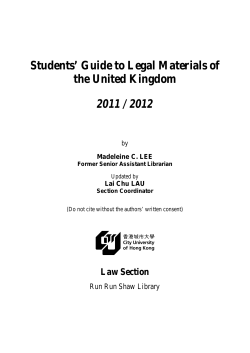 Student Guides` to Legal Materials of the UK