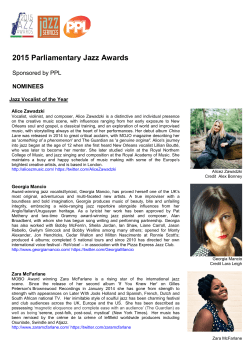 2015 Parliamentary Jazz Awards