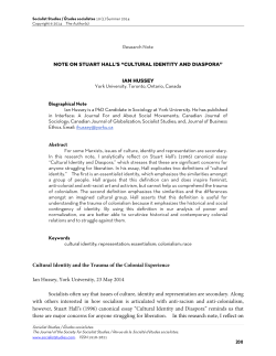 cultural identity - Socialist Studies/&Eacute;tudes Socialistes