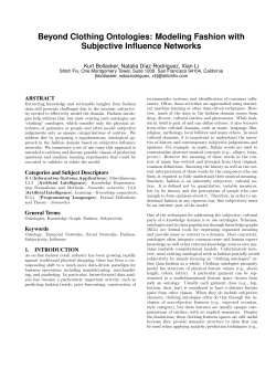 Beyond Clothing Ontologies: Modeling Fashion with Subjective