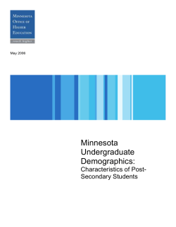 Minnesota Undergraduate Demographics: Characteristics