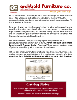 Catalog Notes - Archbold Furniture