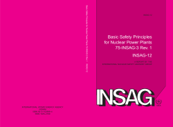 Basic Safety Principles for Nuclear Power Plants 75-INSAG