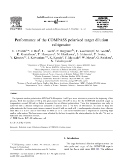 Performance of the COMPASS polarized target - cern