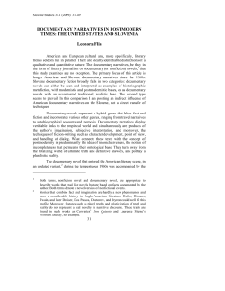 DOCUMENTARY NARRATIVES IN POSTMODERN TIMES: THE