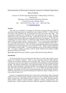 Decontamination of Wastewater Containing Acetone by
