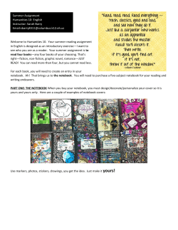 Summer Assignment Humanities 10