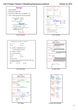 Unit 2 Chapter 2 Section 2 Simplifying Expressions.notebook