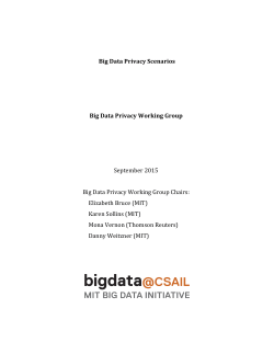 BD Privacy Scenarios - bigdata@CSAIL