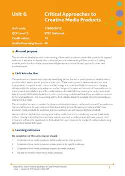 Unit 6: Critical Approaches to Creative Media - Edexcel