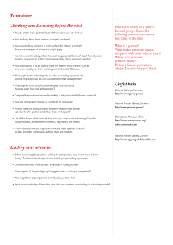 Portraiture Thinking and discussing before the visit Gallery