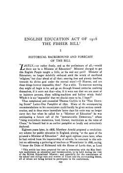 english education act of 1918 the fisher bill