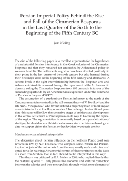 Persian Imperial Policy Behind the Rise and Fall of the Cimmerian
