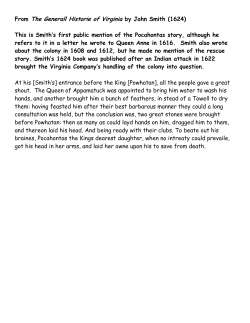 From The Generall Historie of Virginia by John Smith (1624)