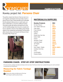 Rowley project list: Parsons Chair