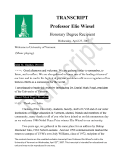 TRANSCRIPT Professor Elie Wiesel