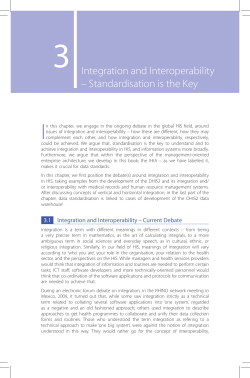 3 Integration and Interoperability &ndash; Standardisation is the Key