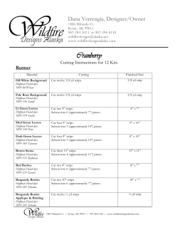 Cutting Instructions for Cranberry